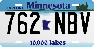 MN license plate 762NBV