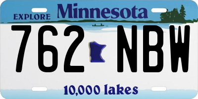 MN license plate 762NBW