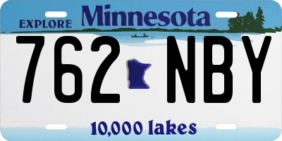 MN license plate 762NBY