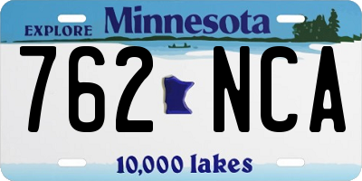 MN license plate 762NCA