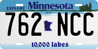 MN license plate 762NCC