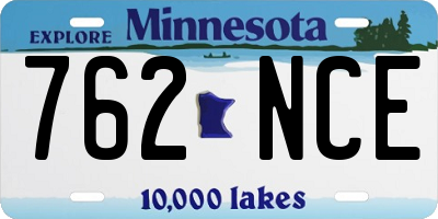 MN license plate 762NCE