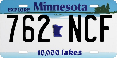 MN license plate 762NCF