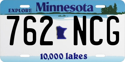 MN license plate 762NCG