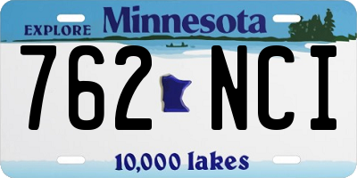 MN license plate 762NCI