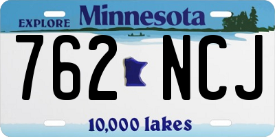 MN license plate 762NCJ
