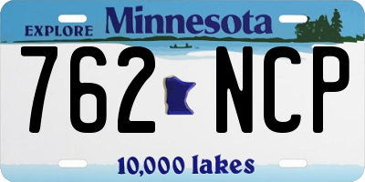 MN license plate 762NCP