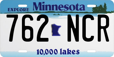 MN license plate 762NCR