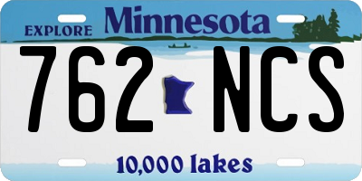 MN license plate 762NCS