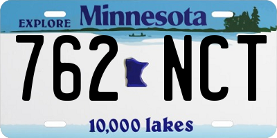 MN license plate 762NCT