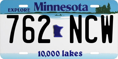 MN license plate 762NCW