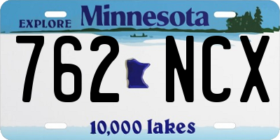 MN license plate 762NCX
