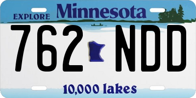 MN license plate 762NDD