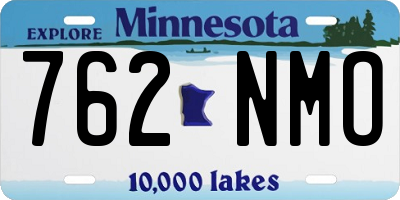 MN license plate 762NMO