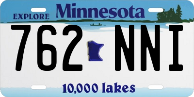 MN license plate 762NNI
