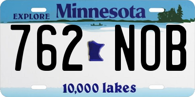MN license plate 762NOB
