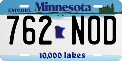 MN license plate 762NOD