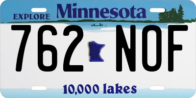 MN license plate 762NOF