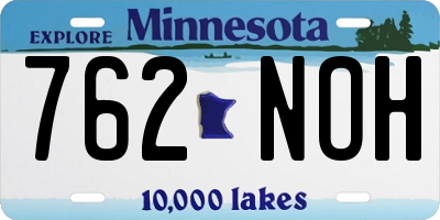MN license plate 762NOH