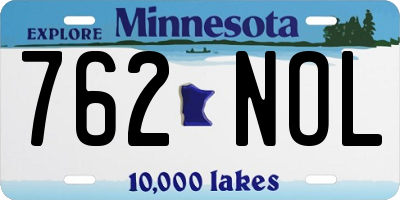 MN license plate 762NOL
