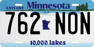 MN license plate 762NON