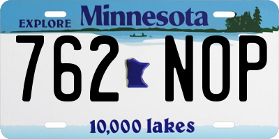 MN license plate 762NOP