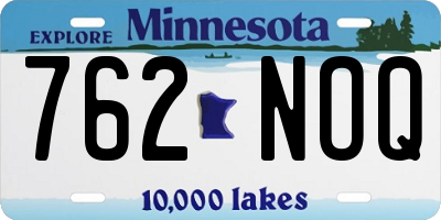 MN license plate 762NOQ