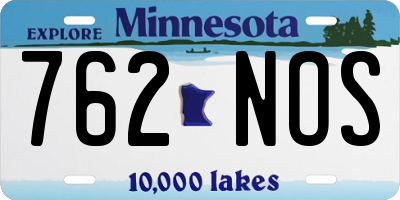 MN license plate 762NOS