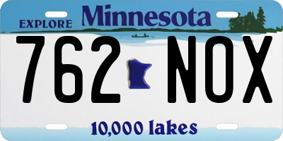 MN license plate 762NOX