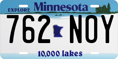 MN license plate 762NOY