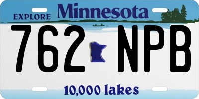 MN license plate 762NPB