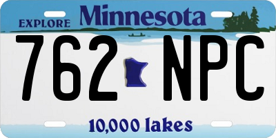 MN license plate 762NPC