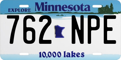 MN license plate 762NPE