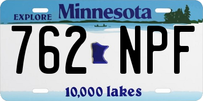 MN license plate 762NPF