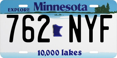 MN license plate 762NYF