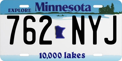 MN license plate 762NYJ
