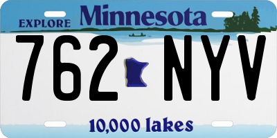 MN license plate 762NYV