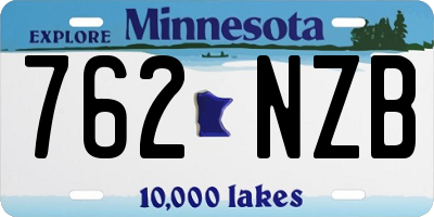MN license plate 762NZB