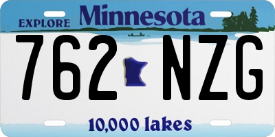 MN license plate 762NZG