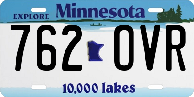 MN license plate 762OVR
