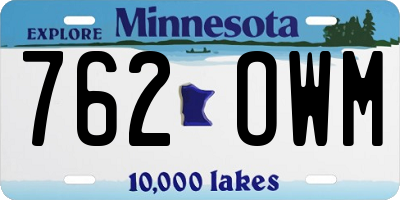 MN license plate 762OWM