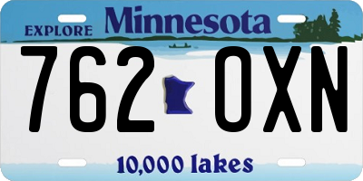 MN license plate 762OXN