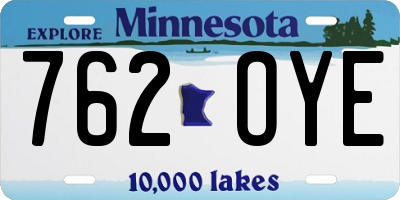 MN license plate 762OYE