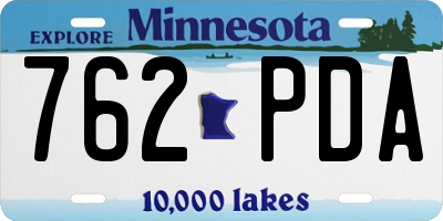 MN license plate 762PDA