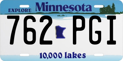 MN license plate 762PGI