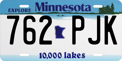 MN license plate 762PJK