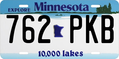 MN license plate 762PKB