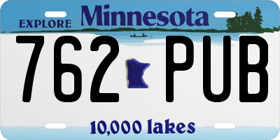 MN license plate 762PUB