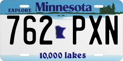 MN license plate 762PXN