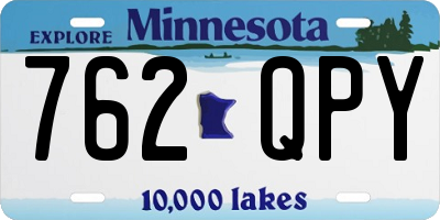 MN license plate 762QPY